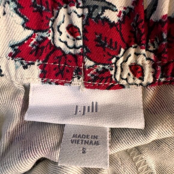 J.Jill Shorts Womens S NEW Floral Print Drawstring Shorts Cotton Blend Elastic‎ - Picture 3 of 7